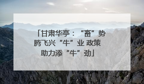 甘肃华亭：“畜”势腾飞兴“牛”业 政策助力添“牛”劲